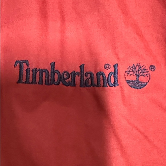 Vintage 90s Timberland Red Blue Fleece Lined WeatherGearWaterProof Cargo Coat XL - Picture 2 of 4